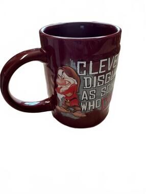 Disney Jerry Leigh Grumpy Cleverly Disguised Coffee Mug Burgundy